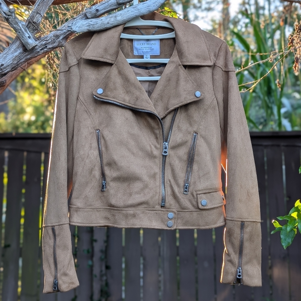 Lucky Brand Faux Suede Moto Jacket